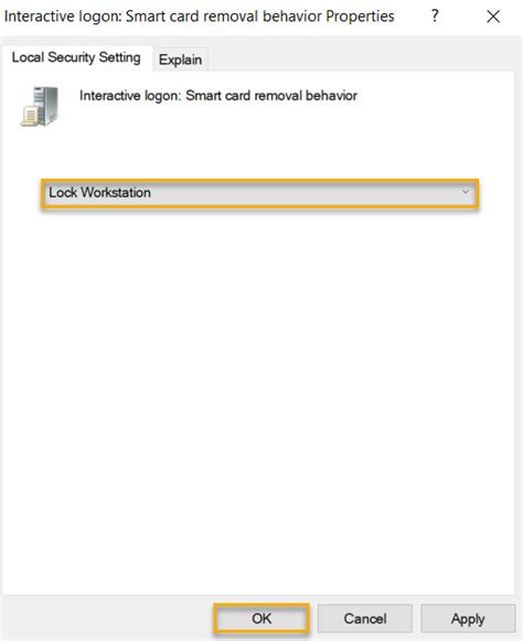 interactive logon smart card removal behavior|disable smart card in registry.